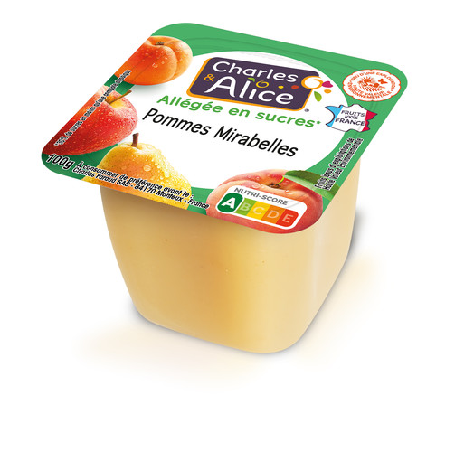 Compote de pomme mirabelle allégée en sucres hve 