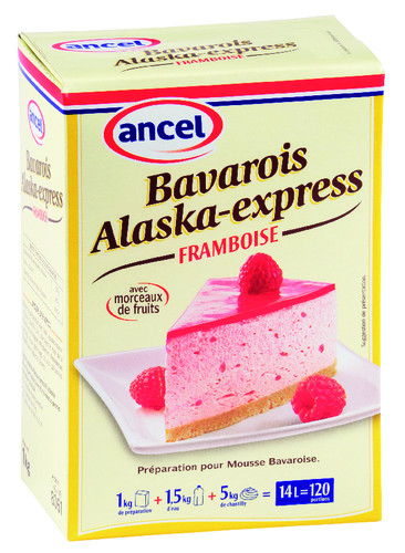 Bavarois Alaska-express à la framboise 