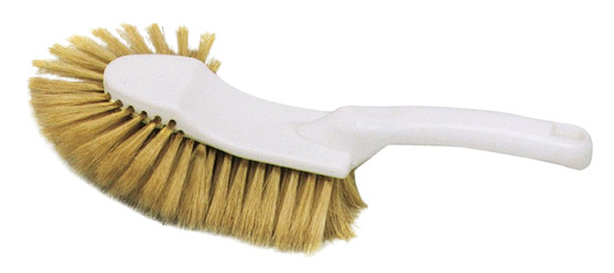 Brosse à farine demi-tête en soies naturelles blanches longueur 33.5 cm