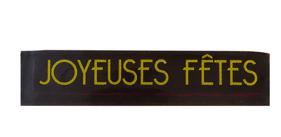 Rectangle chocolat noir joyeuses fetes cadre 70 x 16mm