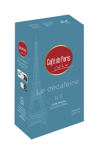 Café décaféiné moulu 100% robusta 