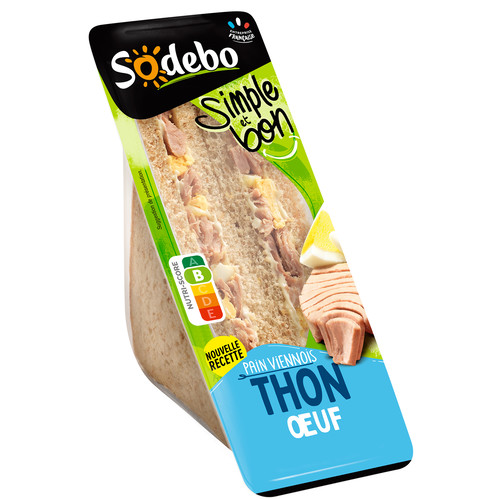 Sandwich maxi simple et bon pain complet, thon, oeuf 