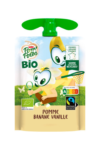 Gourde pommes bananes vanille sans sucres ajoutés Bio 