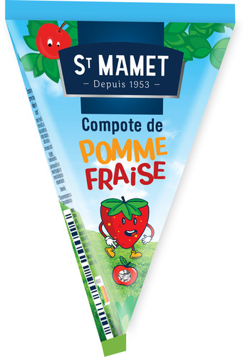 Berlingot compote de pommes et fraises allégée en sucres 