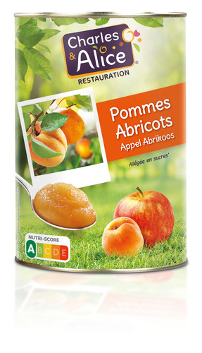 Compote de pommes et abricots allégée en sucres 