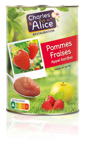 Compote de pommes fraise allegee en sucres 