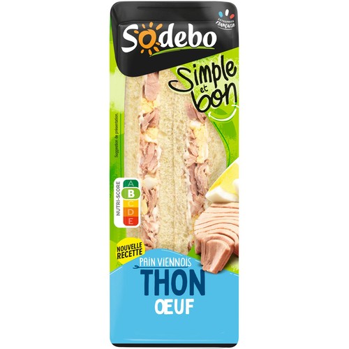 Sandwich maxi simple et bon pain complet, thon, oeuf 