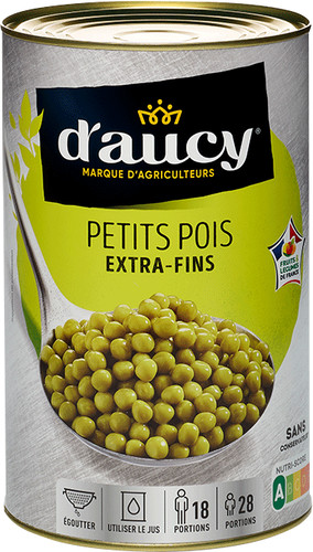 Petits pois extra fins au naturel ce2 cultivé 100 % en France