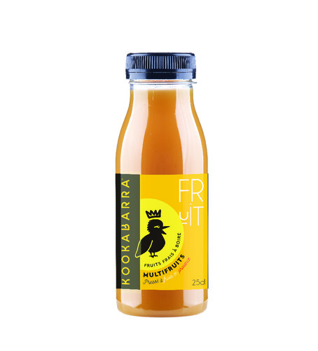 Jus multifruit frais pressé : pomme, ananas, mangue, passion 