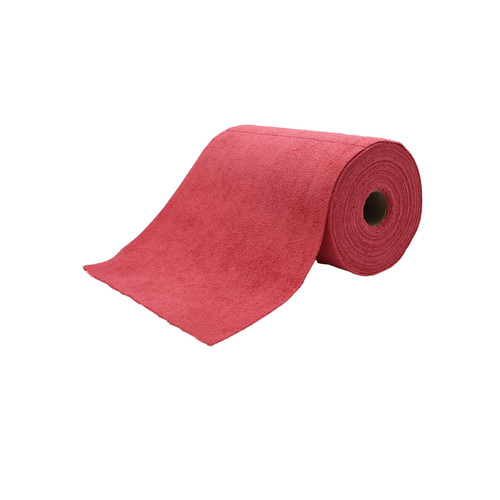 Rouleau pré découpé de micro- fibres nettoyantes et absorbantes 30cm x 30cm rouge