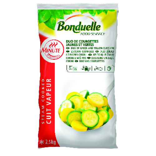 Mélange de courgettes jaunes et vertes cuites minute 