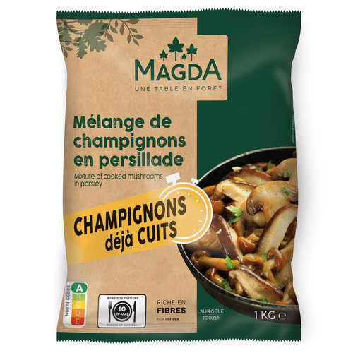 Poelée de champignons cuits cuisinés 