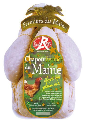 Chapon fermier du maine blanc label rouge 