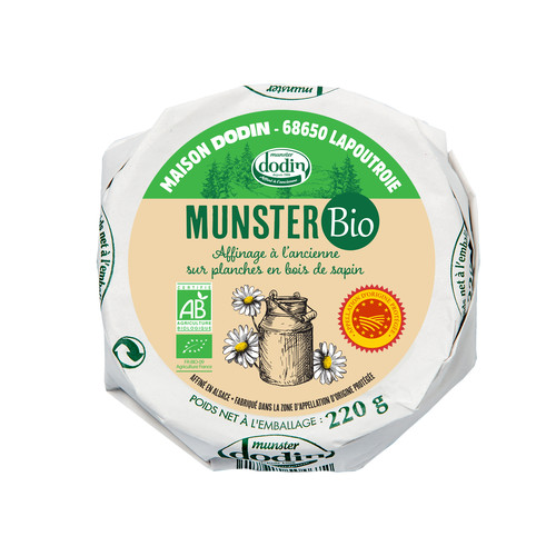 Munster affiné à l'ancienne 11 cm, 27% m.g. aop bio 