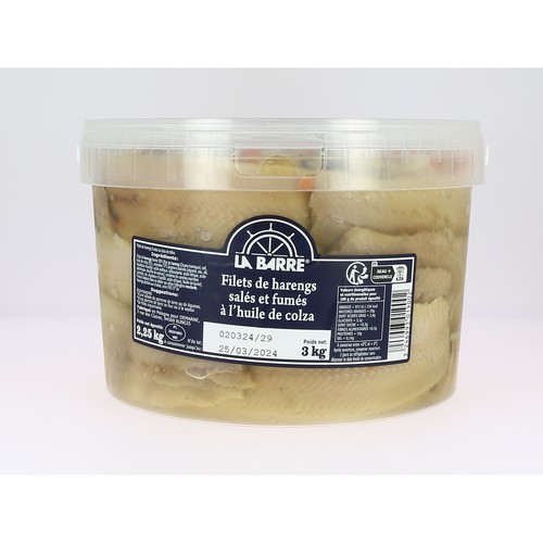 Filets de harengs fumés doux à l'huile 