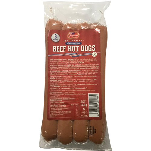 Saucisse hot dog de boeuf  