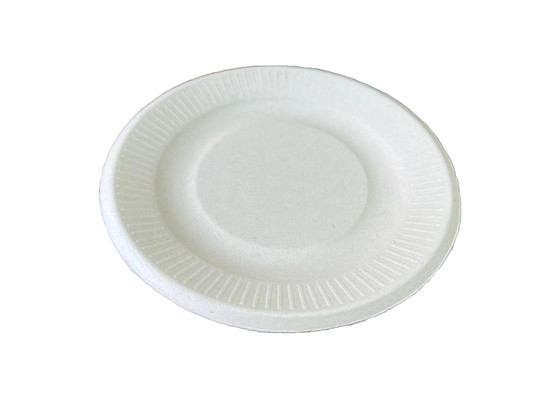 Assiette ronde bagasse naturel diamètre 150 mm 