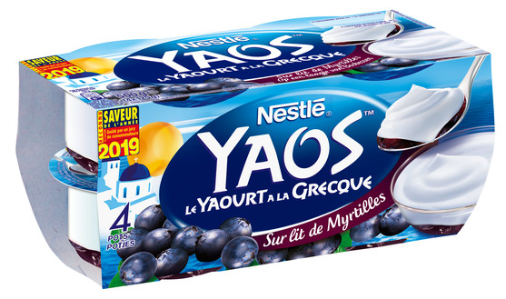 Yaourt à la grecque sur lit de myrtille 