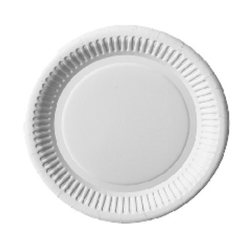 Assiette ronde en carton blanche diamètre 20 cm