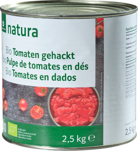 Pulpe de tomate en dés bio  