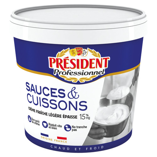 Crème fraîche épaisse légère sauces et cuissons 15% m.g. 