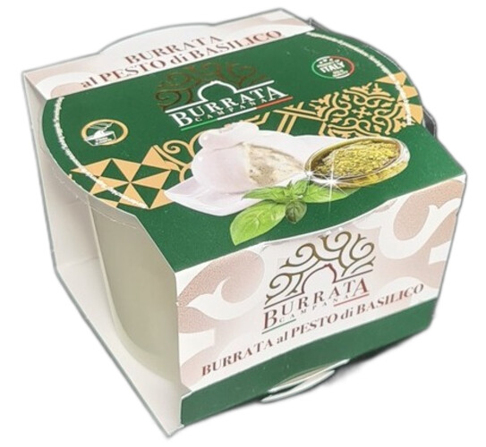 Burrata au pesto de basilic  