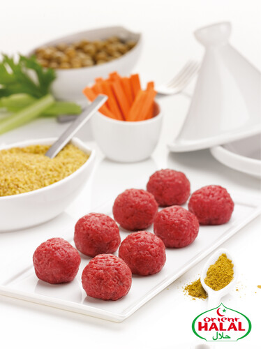 Boulettes de boeuf 60% viande 15% m.g. halal vbf 