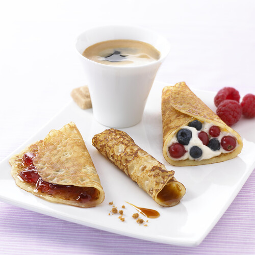 Mini crêpe moelleuse au lait frais écrémé diamètre 10 cm pièce de 15 g