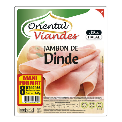 Jambon de dinde 8 tranches halal 