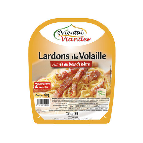 Lardons de volaille fumés halal 