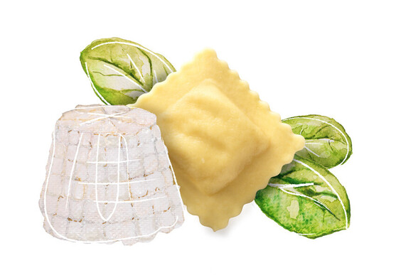Raviolo ricotta épinard  
