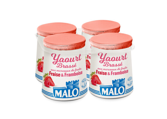 Yaourt à la fraise et à la framboise 