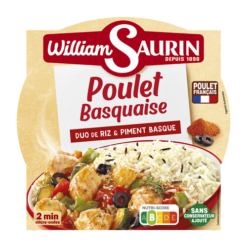 Poulet basquaise au piment du pays basque et son duo de riz 