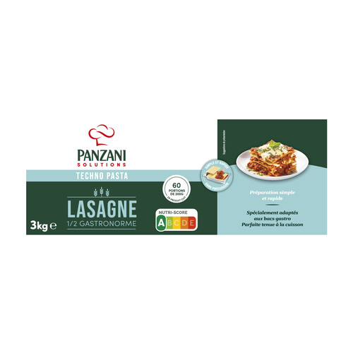 Lasagne qualité supérieure format 1/2 gastronome