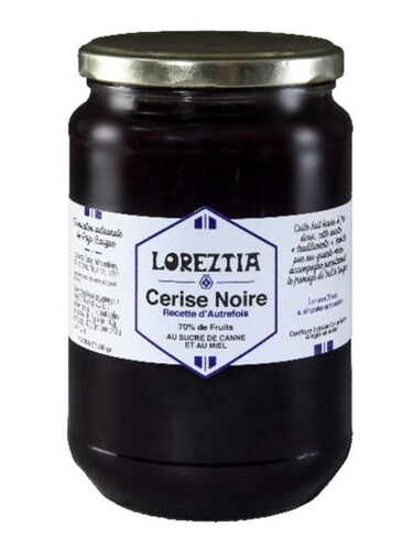 Confiture de cerise noire traditionelle pot de 800 g