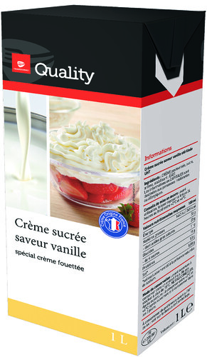 Crème sucrée saveur vanille  