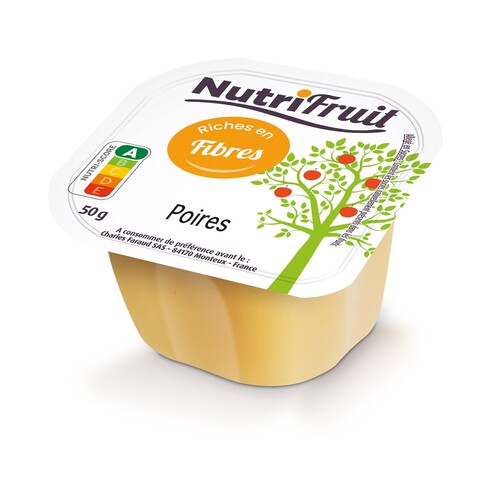Purée poires riche en fibres allégé en sucres 