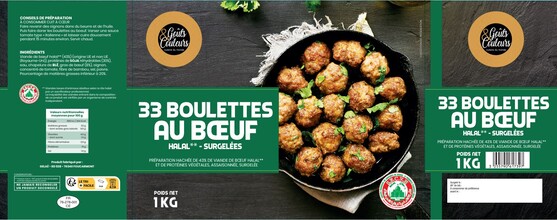 Boulette boeuf 43% soja halal 