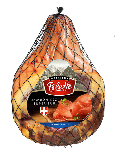 Jambon sec de Savoie sans os fumé désossé reconstitué 9 mois