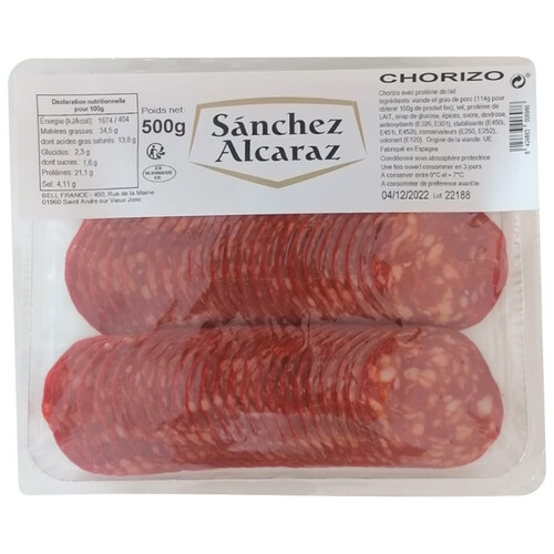 Chorizo cular extra tranché  