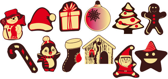 Assortiment de personnages de noël en chocolat 12 modèles différents