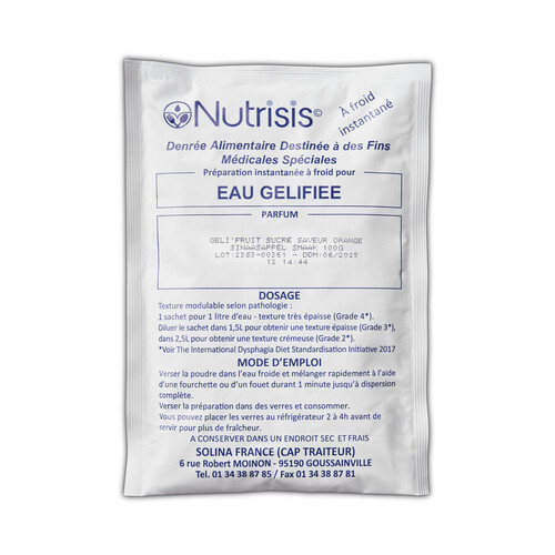 Préparation eau gélifiée aromatisée peche/abricot 50 g