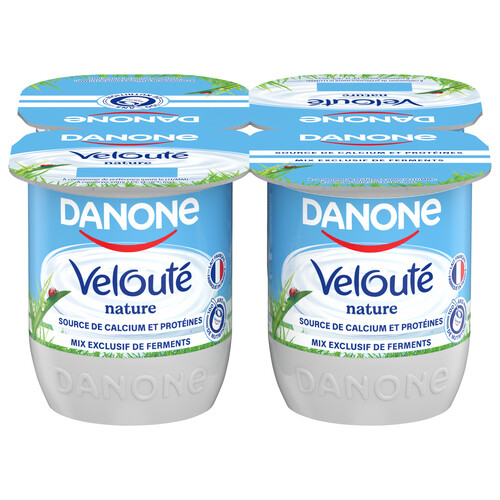 Yaourt nature velouté brassé danone 