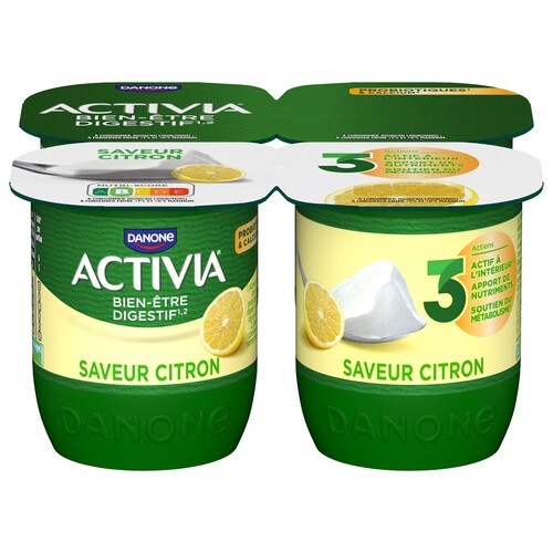 Yaourt aromatisé au citron au bifidus activia