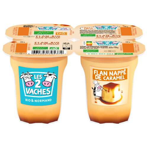 Flan vanille caramel bio Les 2 vaches 