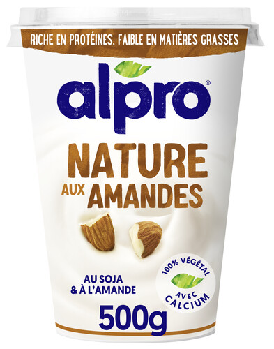 Dessert végétal soja alpro nature aux amande 