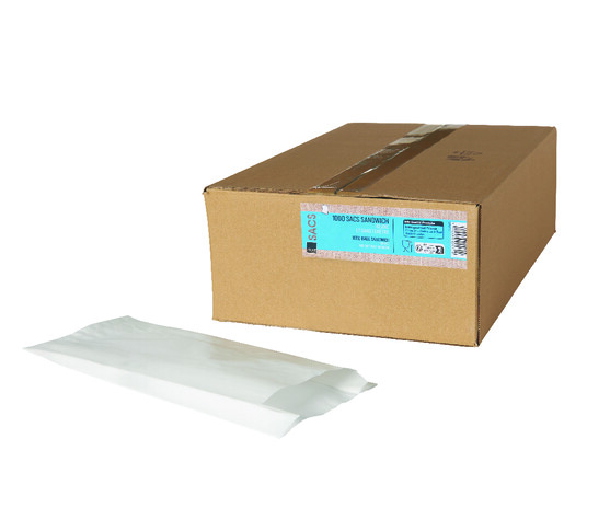 Sac sandwich kraft blanc dimensions 120+50x300mm 
