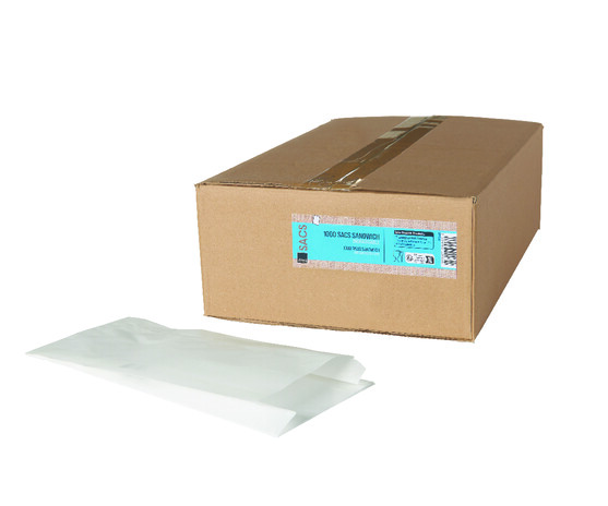 Sac sandwich ingraissable blanc dimensions 120+50x300mm