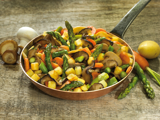 Poelée de champignons et asperges 