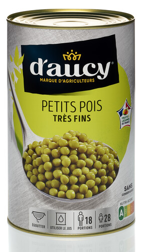 Petits pois très fins au naturel ce2 cultivé 100 % en France